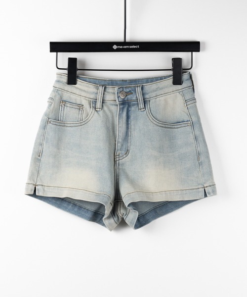 me+em select(ミームセレクト)の「【 2color /3size 】ハイウエストストレッチデニムタイトショートパンツ / high wast stretch denim tight short pants(デニムパンツ・レディース・ブルー/ブラック・MEDIUM/SMALL/LARGE)」の19枚目の写真