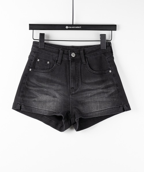 me+em select(ミームセレクト)の「【 2color /3size 】ハイウエストストレッチデニムタイトショートパンツ / high wast stretch denim tight short pants(デニムパンツ・レディース・ブルー/ブラック・MEDIUM/SMALL/LARGE)」の20枚目の写真