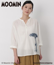 SUPER HAKKA | コットンボイルワッシャー『ムーミン谷の夏まつり』刺繍スキッパーブラウス(シャツ/ブラウス)
