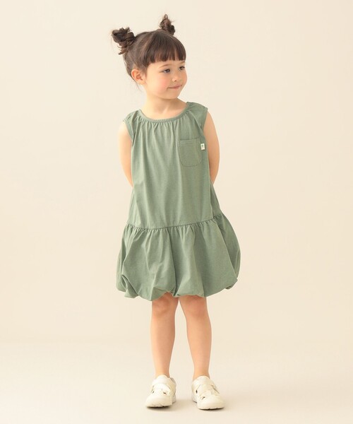 BEAMS mini(ビームスミニ)の「クイックドライ ワンピース 2026SS (90~140cm) 子供服 夏物 まとめ買い キッズ プチプラ 定番 速乾(ワンピース・キッズ・ブルー系その他4/オリーブ・90/100/110/140/130/120)」の2枚目の写真