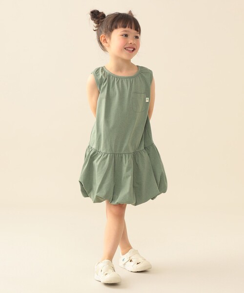 BEAMS mini(ビームスミニ)の「クイックドライ ワンピース 2026SS (90~140cm) 子供服 夏物 まとめ買い キッズ プチプラ 定番 速乾(ワンピース・キッズ・ブルー系その他4/オリーブ・90/100/110/140/130/120)」の3枚目の写真