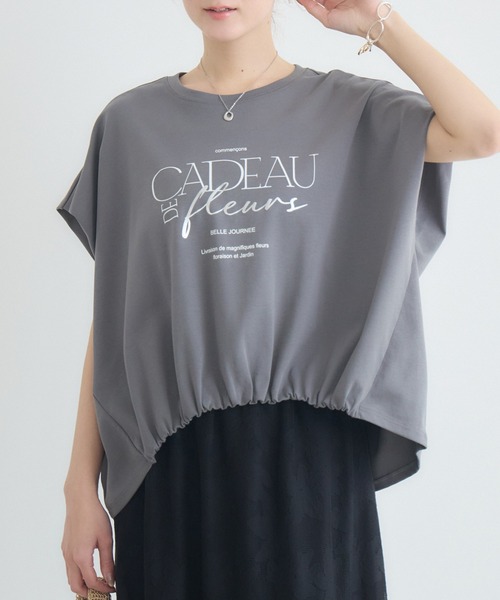 KATHARINE ROSS(キャサリンロス)の「【KATHARINE ROSS】ドロストボックスロゴTシャツ(Tシャツ/カットソー・レディース・チャコールグレー/オフホワイト/イエロー・FREE)」の12枚目の写真