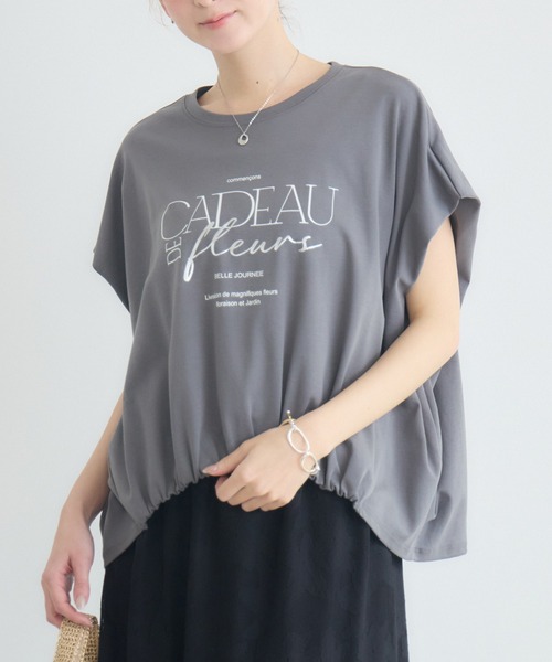 KATHARINE ROSS(キャサリンロス)の「【KATHARINE ROSS】ドロストボックスロゴTシャツ(Tシャツ/カットソー・レディース・チャコールグレー/オフホワイト/イエロー・FREE)」の13枚目の写真