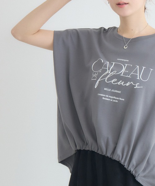 KATHARINE ROSS(キャサリンロス)の「【KATHARINE ROSS】ドロストボックスロゴTシャツ(Tシャツ/カットソー・レディース・チャコールグレー/オフホワイト/イエロー・FREE)」の14枚目の写真