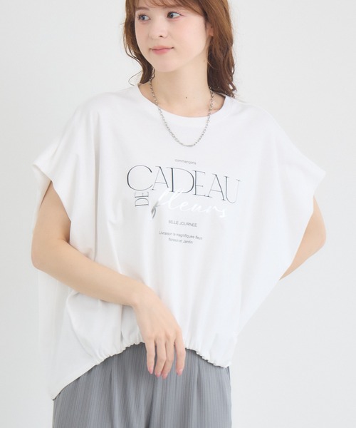 KATHARINE ROSS(キャサリンロス)の「【KATHARINE ROSS】ドロストボックスロゴTシャツ(Tシャツ/カットソー・レディース・チャコールグレー/オフホワイト/イエロー・FREE)」の5枚目の写真