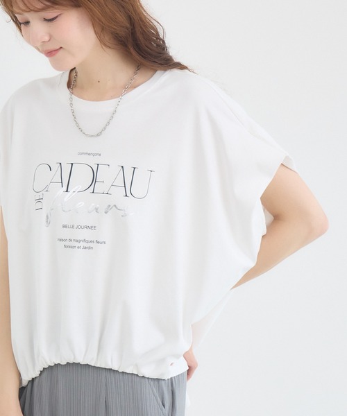 KATHARINE ROSS(キャサリンロス)の「【KATHARINE ROSS】ドロストボックスロゴTシャツ(Tシャツ/カットソー・レディース・チャコールグレー/オフホワイト/イエロー・FREE)」の6枚目の写真