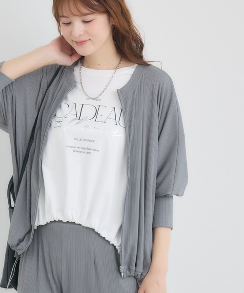 KATHARINE ROSS(キャサリンロス)の「【KATHARINE ROSS】ドロストボックスロゴTシャツ(Tシャツ/カットソー・レディース・チャコールグレー/オフホワイト/イエロー・FREE)」の8枚目の写真