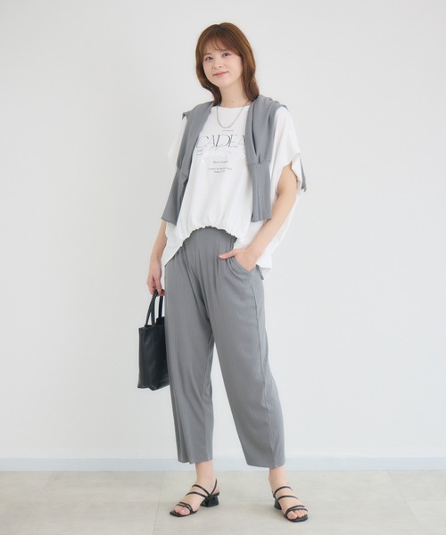 KATHARINE ROSS(キャサリンロス)の「【KATHARINE ROSS】ドロストボックスロゴTシャツ(Tシャツ/カットソー・レディース・チャコールグレー/オフホワイト/イエロー・FREE)」の10枚目の写真