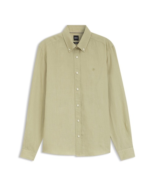BOSS(ボス)の「レギュラーフィット ボタンダウンシャツ リネン(シャツ/ブラウス・メンズ・カーキ・M/S/L/XL)」の6枚目の写真