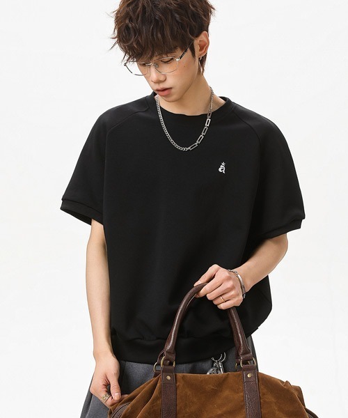 Ressaca（レサーカ）の「ワンポイント刺繍ラグランスリーブTシャツ（Tシャツ/カットソー・メンズ・ブラック/グレー/ライトグレー・L/M/XL）」の5枚目の写真