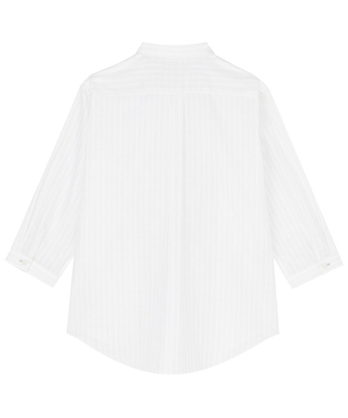 TOKYO SHIRTS（トウキョウシャツ）の「【Pitta Re:)】ふわっとガーゼシャツ レギュラーシルエット 七分袖 綿100% レディース カジュアルシャツ（シャツ/ブラウス・レディース・ホワイト・L/S）」の2枚目の写真