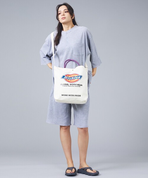 Dickies(ディッキーズ)の「【DICKIES/ディッキーズ】LOGO PRINT ROPE 2WAY SHOULDER / ロゴプリント ロープ2wayショルダーバッグ / トートバッグ / ユニセックス(ショルダーバッグ・メンズ・スミクロ/ブラック/オフホワイト/アイボリー・フリー)」の14枚目の写真
