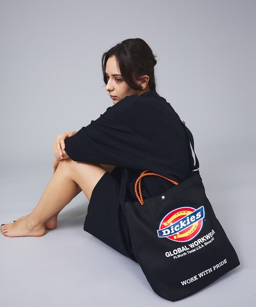 Dickies(ディッキーズ)の「【DICKIES/ディッキーズ】LOGO PRINT ROPE 2WAY SHOULDER / ロゴプリント ロープ2wayショルダーバッグ / トートバッグ / ユニセックス(ショルダーバッグ・メンズ・スミクロ/ブラック/オフホワイト/アイボリー・フリー)」の10枚目の写真