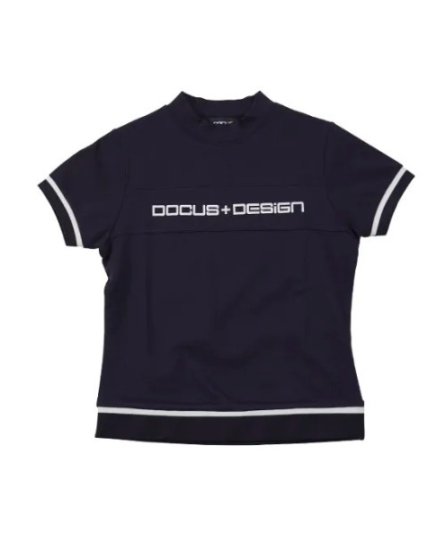 DOCUS(ドゥーカス)の「DOCUS (ドゥーカス) ゴルフウェア モックネック シャツ レディース 半袖 ハイネック ロゴ プリント ラインデザイン(スウェット・レディース・オフホワイト/ピンク/ネイビー・MEDIUM)」の13枚目の写真