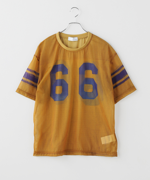 TOLQ（トルク）の「TOLQ / トルク Skeleton Printed Football T-shirts（Tシャツ/カットソー・メンズ・マスタード・3/2）」の5枚目の写真