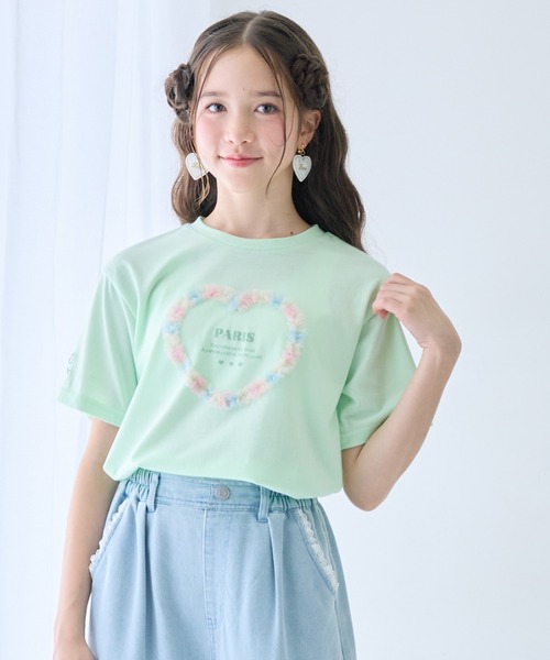 レディース レスビーギ 半袖AラインチュニックTシャツ ペールグリーン 