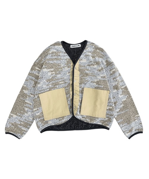 sneeuw(スニュウ)の「ユゲJQカーディガン(カーディガン/ボレロ・レディース・ベージュ/ブルー・3/1)」の12枚目の写真