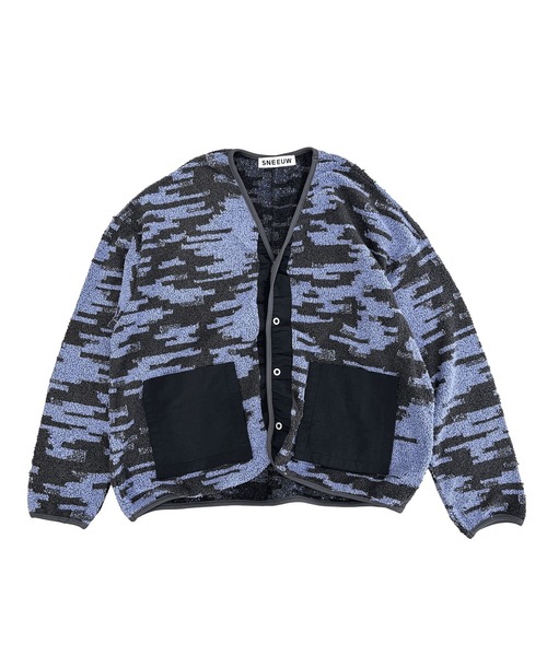 sneeuw(スニュウ)の「ユゲJQカーディガン(カーディガン/ボレロ・レディース・ベージュ/ブルー・3/1)」の4枚目の写真