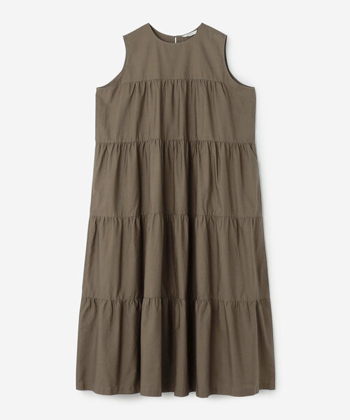 GYMPHLEX(ジムフレックス)の「Gymphlex | コットンブロード スリーブレス ティアードワンピース WOMEN(ワンピース・レディース・カーキ系1/ネイビー/ブラック系その他・14)」の3枚目の写真