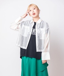 クロップドシアーブラウス