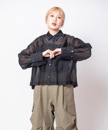 クロップドシアーブラウス