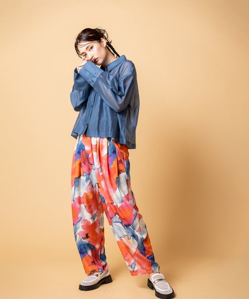 OSMOSIS（オズモーシス）の「クロップドシアーブラウス（シャツ/ブラウス・レディース・ホワイト/ブラック/ブルー・ONE SIZE）」の5枚目の写真