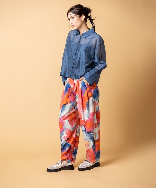 OSMOSIS（オズモーシス）の「クロップドシアーブラウス（シャツ/ブラウス・レディース・ホワイト/ブラック/ブルー・ONE SIZE）」の6枚目の写真
