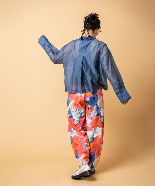OSMOSIS（オズモーシス）の「クロップドシアーブラウス（シャツ/ブラウス・レディース・ホワイト/ブラック/ブルー・ONE SIZE）」の7枚目の写真