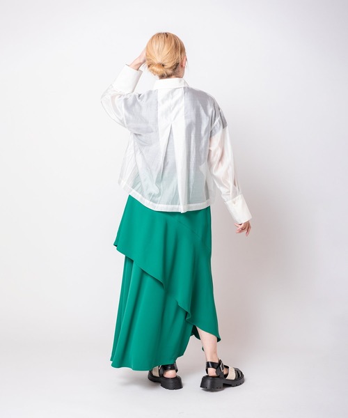 OSMOSIS（オズモーシス）の「クロップドシアーブラウス（シャツ/ブラウス・レディース・ホワイト/ブラック/ブルー・ONE SIZE）」の17枚目の写真