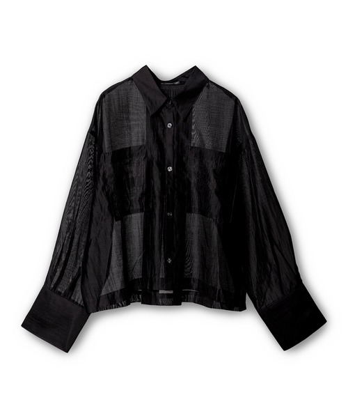 OSMOSIS（オズモーシス）の「クロップドシアーブラウス（シャツ/ブラウス・レディース・ホワイト/ブラック/ブルー・ONE SIZE）」の22枚目の写真