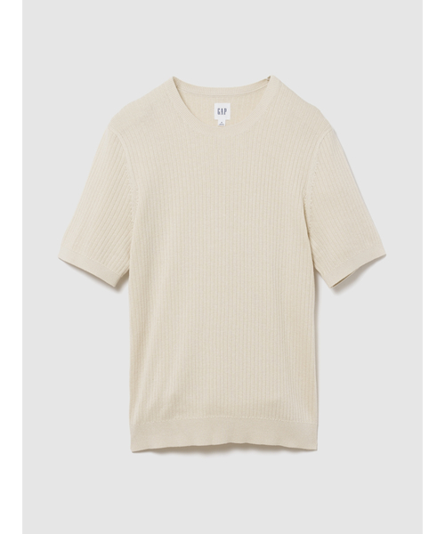 GAP(ギャップ)の「リブ クルーネック ニットTシャツ(ニット/セーター・メンズ・ブラック/アイボリー・M/L/XS/S/XL)」の5枚目の写真