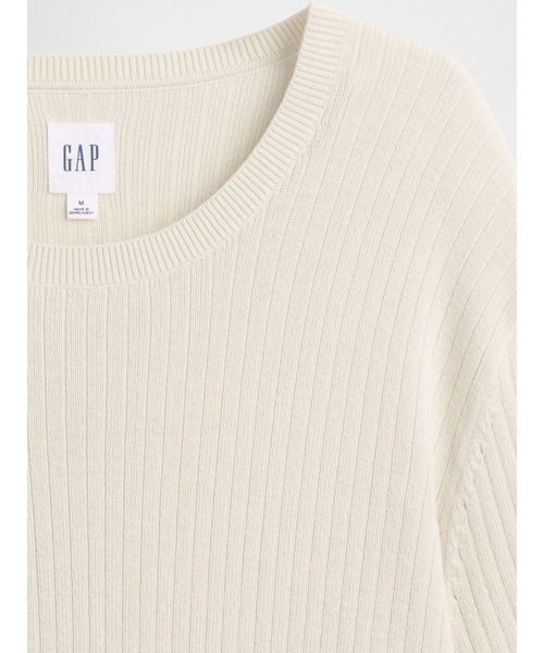 GAP(ギャップ)の「リブ クルーネック ニットTシャツ(ニット/セーター・メンズ・ブラック/アイボリー・M/L/XS/S/XL)」の6枚目の写真