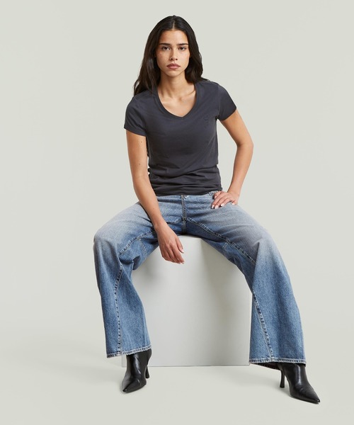 G-STAR（ジースター）の「Contor 3D Wide Jeans/ヴィンテージライク立体裁断ワイドルーズジーンズ/L28（デニムパンツ・レディース・ライトインディゴブルー・25inch/26inch/27inch/24inch）」の5枚目の写真