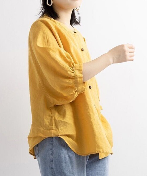 SallyLunn(サリーラン)の「フロントボタンナチュラルブラウス(シャツ/ブラウス・レディース・ホワイト/ブラック/パープル/イエロー/ブルー・MEDIUM/LARGE)」の13枚目の写真