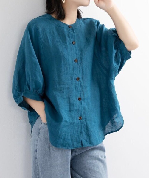 SallyLunn(サリーラン)の「フロントボタンナチュラルブラウス(シャツ/ブラウス・レディース・ホワイト/ブラック/パープル/イエロー/ブルー・MEDIUM/LARGE)」の16枚目の写真