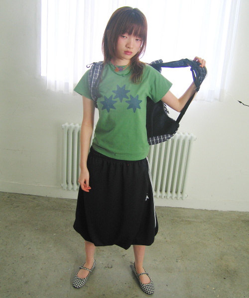 NICE GHOST CLUB(ナイスゴーストクラブ)の「RELIGIOUS SYMBOL MINI TEE_GREEN(NG2GMFT504A)(Tシャツ/カットソー・レディース・グリーン・F)」の2枚目の写真