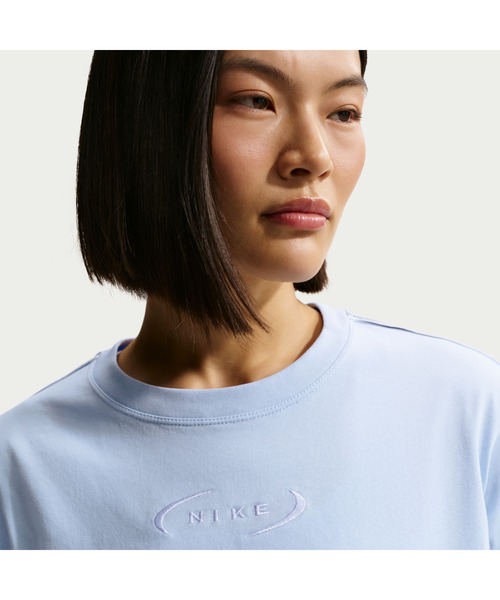 NIKE（ナイキ）の「NIKE/ナイキ W NSW CLSC CROP VARSITY18（Tシャツ/カットソー・レディース・グレー/ライトブルー/ピンク・L/XL/S/M）」の11枚目の写真