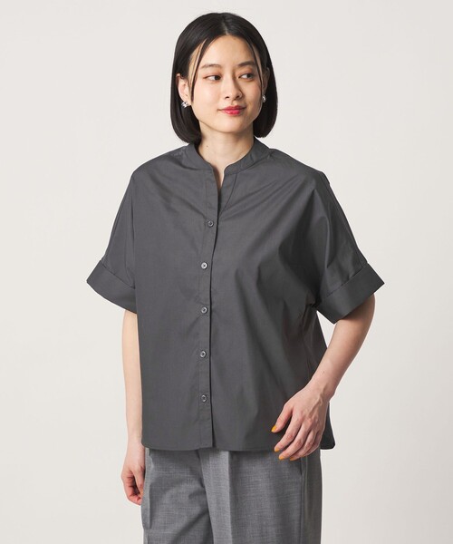 A DAY IN THE LIFE UNITED ARROWS(アデイインザライフユナイテッドアローズ)の「スキッパー フォルム シャツ 5分袖 <A DAY IN THE LIFE>(シャツ/ブラウス・レディース・ライトブルー/シャーベット/ダークグレー/その他1/オリーブ・FREE)」の2枚目の写真