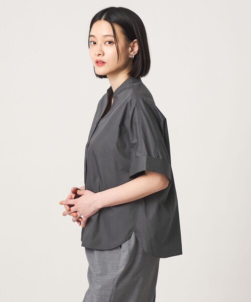 A DAY IN THE LIFE UNITED ARROWS(アデイインザライフユナイテッドアローズ)の「スキッパー フォルム シャツ 5分袖 <A DAY IN THE LIFE>(シャツ/ブラウス・レディース・ライトブルー/シャーベット/ダークグレー/その他1/オリーブ・FREE)」の22枚目の写真
