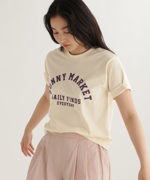 studio CLIP（スタディオクリップ）の「【daily CLIP】フロッキーロゴプリントTシャツ（Tシャツ/カットソー・レディース・ネイビー/レッド/ホワイト・FREE）」の6枚目の写真