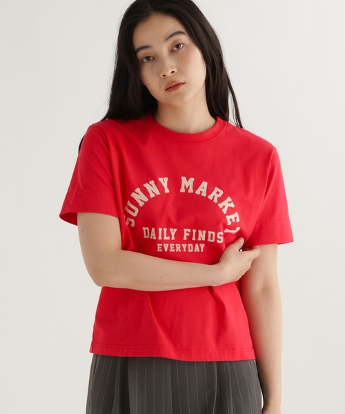 studio CLIP（スタディオクリップ）の「【daily CLIP】フロッキーロゴプリントTシャツ（Tシャツ/カットソー・レディース・ネイビー/レッド/ホワイト・FREE）」の12枚目の写真