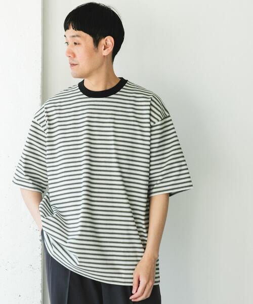 URBAN RESEARCH DOORS(アーバンリサーチドアーズ)の「プレーティングマルチボーダーTシャツ(Tシャツ/カットソー・メンズ・ホワイト系その他/ブラウン系その他・LARGE/MEDIUM)」の4枚目の写真