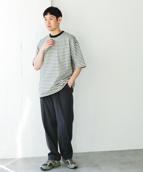 URBAN RESEARCH DOORS(アーバンリサーチドアーズ)の「プレーティングマルチボーダーTシャツ(Tシャツ/カットソー・メンズ・ホワイト系その他/ブラウン系その他・LARGE/MEDIUM)」の7枚目の写真