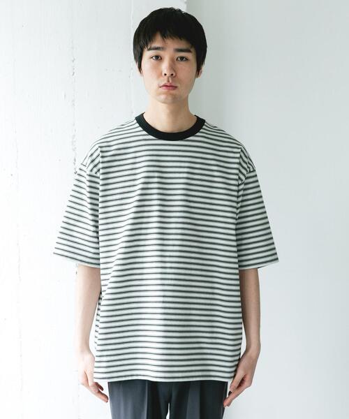 URBAN RESEARCH DOORS(アーバンリサーチドアーズ)の「プレーティングマルチボーダーTシャツ(Tシャツ/カットソー・メンズ・ホワイト系その他/ブラウン系その他・LARGE/MEDIUM)」の8枚目の写真