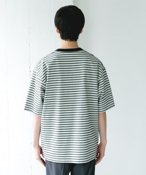 URBAN RESEARCH DOORS(アーバンリサーチドアーズ)の「プレーティングマルチボーダーTシャツ(Tシャツ/カットソー・メンズ・ホワイト系その他/ブラウン系その他・LARGE/MEDIUM)」の10枚目の写真