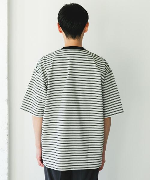 URBAN RESEARCH DOORS(アーバンリサーチドアーズ)の「プレーティングマルチボーダーTシャツ(Tシャツ/カットソー・メンズ・ホワイト系その他/ブラウン系その他・LARGE/MEDIUM)」の13枚目の写真