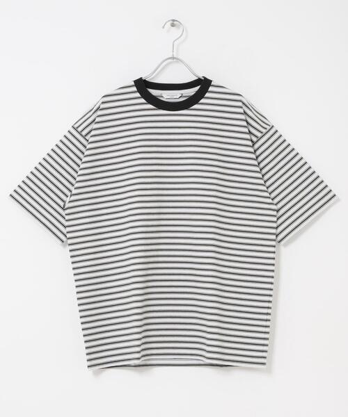 URBAN RESEARCH DOORS(アーバンリサーチドアーズ)の「プレーティングマルチボーダーTシャツ(Tシャツ/カットソー・メンズ・ホワイト系その他/ブラウン系その他・LARGE/MEDIUM)」の14枚目の写真