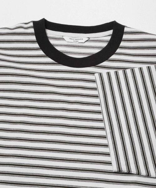 URBAN RESEARCH DOORS(アーバンリサーチドアーズ)の「プレーティングマルチボーダーTシャツ(Tシャツ/カットソー・メンズ・ホワイト系その他/ブラウン系その他・LARGE/MEDIUM)」の15枚目の写真