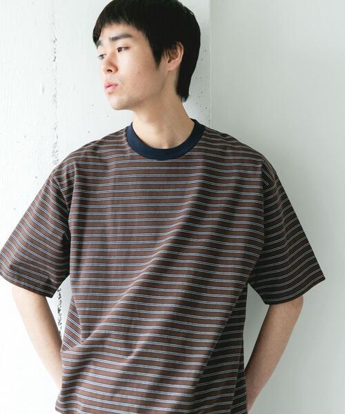 URBAN RESEARCH DOORS(アーバンリサーチドアーズ)の「プレーティングマルチボーダーTシャツ(Tシャツ/カットソー・メンズ・ホワイト系その他/ブラウン系その他・LARGE/MEDIUM)」の17枚目の写真