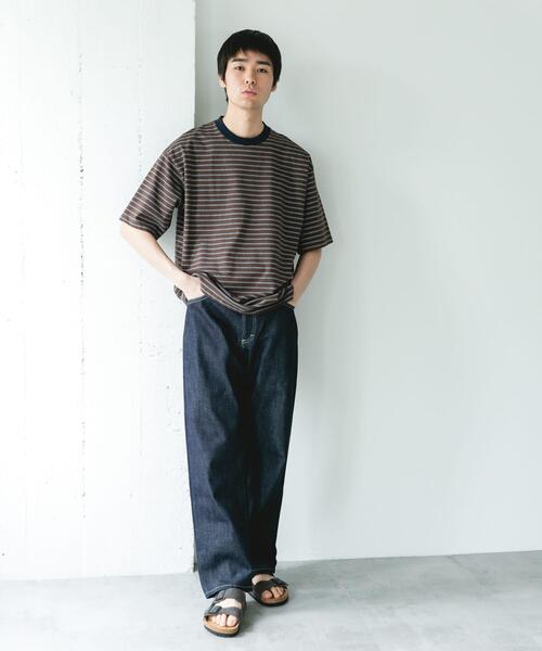 URBAN RESEARCH DOORS(アーバンリサーチドアーズ)の「プレーティングマルチボーダーTシャツ(Tシャツ/カットソー・メンズ・ホワイト系その他/ブラウン系その他・LARGE/MEDIUM)」の19枚目の写真